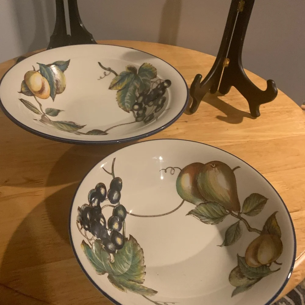 Two Pier 1 Macintosh Earthenware Serving Bowls